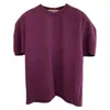 Mode coréenne manches bouffantes col rond femme t-shirts décontracté lâche col rond femmes violet hauts été à manches courtes t-shirt Ropa Mujer 210514