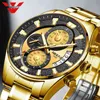 NIBOSI Fashion Mens Watches Top Brand Luxury Gold Clock Sports Chronograph Waterproof Quartz Watch Men Relogio Masculino 210804
