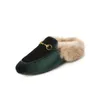 Marka Designer Pantofle Real Fur Flip-Flops Sandal Slide Buty Panie Plaża Klasyczne True Fure Slipperse Luksusowe Sandały Palenie Palenia