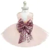 Flickor Julkostym för barn 1 2 3 4 5 år Birthday Party Lace Big Bow Princess Dress Toddler Baby Chopening Gown Q0716