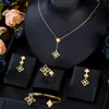 Boucles d'oreilles collier GODKI 4 pièces luxe Dubai ensemble de bijoux pour femmes fête de mariage multicolore Zircon cristal mariée