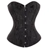 Femmes Jacquard 12 pièces en plastique désossé Overbust blanc Corset de mariée dos rembourré Lingerie haut corps Shaper à lacets Corselet grande taille XXS-6XL rose blanc rouge noir