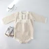 Retail lente herfst baby meisje kleding sets visschaal trui jas + jarretel romper outfits kinderen 0-2t e86004 210610