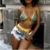 Sütyen Setleri 2021 Yaz Seksi Moda Boho Sutyen Set Bayan Ve Kısa Iç Çamaşırı Kadın Push Up Pullu Femme Lingerie