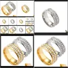 Cluster Jewelrytitanium 2 Okrągły Cyrkon Crystal Finger Pierścienie Dla Kobiet Mężczyźni Obrączka Biżuteria Luksusowa Dostawa Dostawa 2021 CzHSK