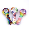 Printing small glass water pipe spoon Pipes smoking accessories Bong Food-grade silica gel