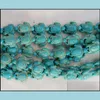Turkos lösa pärlor Smycken Partihandel Snidad hav Howlite Turtle Bead Stone Charm För Armband Making 14 * 18mm Vit Blå Sköldpadda Drop Del