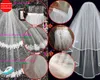 Nowy Elegancki Long Wedding Velo de Novia Lace Edge Dwa Layer Bridal Chapel Veil Akcesoria Boda Voile Sposa Mariage Welon Slubny X0726