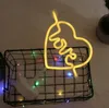 Heart Love LED Neon Sign Light Innovative Table Lamp Desk Lamps Christmas Parties Wedding Event Decoration Lights Gift