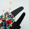 2021 Rhinestone Bling Crystal Baroque Headbands Colorful Wide Cross Diamond Luxury Hairband for Women Hair Accessories