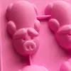 50st 12 hål Lovely Littles Pig Shape Cake Silikon Mögel Choklad Jelly Ice Candy Mold DIY Baking Verktyg