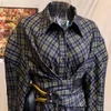 Getspring dames shirt blouse vintage plaid shirts lange dames shirt verbanden met lange mouwen ontwerper shirt vrouwen casual top plus size 210326