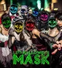 Amerikaanse voorraad Halloween Mask LED Licht op Cosplay Gloeien in het feestmasker Kostuum 3 Verlichtingsmodi Halloween Gezichtsmaskers voor Mannen Dames Kinderen