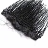 Kinky Curly Brazilian Lace Frontals Zamknięcie 13x4 Bielone węzły z dziecięcymi włosami Human Hair Frontal Trzy wolne część