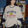 Vintage Ayı Nakış Tişörtü Kadın Harajuku Streetwear Rahat Uzun Kollu Crewneck Boy Moda Hoodie Koreli Kızlar 210813