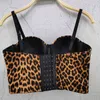 Fashion Women Outer Wear Camisole Summer Retro Leopard Print Sexy Sleeveless Short Bustier Corset Crop Tops R587 210527