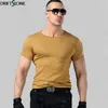 Summer Men's Army T Shirt Cotton Military Style Tactical T-shirt Cargo Uniform Short Sleeved Tee Male Tshirt Clothing Brown T-Shirts