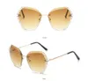 2021 Oversized Rimless Brand Sunglasses Women Vintage Sexy Diamond Square Luxury Design Sun Glasses For Women zonnebril