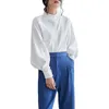 Spring Automne Corée Fashion Femmes Rétro Lanterne Sleeve Lâche Chemises Collier Blouse Blouse Blouse Blouse Blouses Blouses Mujer S268 210512