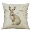 18 Vintage Small Animal Linen Pillow Case Sofa Living Room Waist Decor Cute cat Cotton Home Cushion For Bedroom Office2329