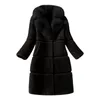 女性の毛皮のフェイク冬の高品質のコートと襟付きのスリムな女性オフィスレディエレガント長いカーディガン