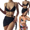 schwarzer bikini -set mit hoher taille