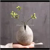Vaser dekor trädgård1pc kreativ keramisk konstnärlig skrivbordsvasblommor arrangemang hållare hushållsdekoration för hem svart droppleverans