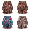 Zomerjurk Afrikaanse Dashiki Print Jurk Dames Mode Party Afrikaanse Kleding Lange Mouw Afrikaanse Jurken Dames 210422