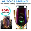 R1 Smart Automatic Clamping Car Wireless Charger 10W Chargers For iPhone 13 12 11 Pro Max X XS 8 Plus Galaxy S20 S10 S9 S8 Note Fast Charging Air Vent Mount Phone Holder