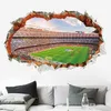 Mur cassé 3D terrain de football stickers muraux pour enfants chambres de bébé chambre décoration de la maison affiche murale autocollant de football art décalcomanies Y081511771