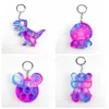 Nieuwe Kinderen Volwassen Push Bubble Fidget Sensory Toy Key Ring Educatief Anti-Stress Speelgoed Decompressie Sleutelhanger