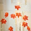 LED Artificial Autumn Maple Leaves Garland Led Fairy Lights for Christmas Decoration Halloween Thanksgiving Party DIY Decor 120pcs