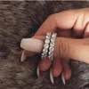 Klusterringar 2021 Eternity 925 Sterling Silver Ring 4mm Lab Diamond CZ Engagement Bröllop för kvinnor Män Partihandel Party Smycken Gift
