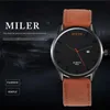 Montres-bracelets MILER Hommes Montres Casual Hommes Montre Bracelet En Cuir Quartz Sport Horloge Heren Montres Homme Reloj Hombre234A