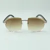 Солнцезащитные очки с режущими линзами 4189706-A смешанные бело-черные палочки из натурального рога буйвола, размер: 58-18-140 мм