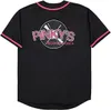 다음 금요일 Pinky's Record Movie 90s Basebll Jersey 힙합 스티치 스포츠 팬 셔츠 파티용 의류 블랙 핑크 사이즈 S-XXXL