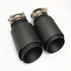 2 Pieces: Matte Black Carbon Fiber Universal Akrapovic Exhaust Muffler Tips Auto Cover Styling