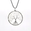 2022 Nya 7 Chakra Tree of Life Pendant Halsband Koppar Kristall Natursten Halsband Kvarts Stones Pendants