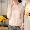 spring plus size o-neck polka dot short sleeved shirt women chiffon clothing print casual tops T-shirts D572 30 210521