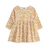 ZWY1219 Baby girl long-sleeved dress new children's dress embroidery cartoon flowers pattern new year princess dress Q0716