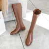 Autumn Riding Boots Women Natural Genuine Leather Square Heel Knee High Buckle Zipper Shoes Female Winter Size 39 210517