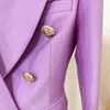 Kurtki damskie gwiazda damska 2022 płaszcz z podwójnie piersią metalową klamrę Lion Slim Fit Pique Suit Lilic Purple O215