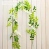 Fleurs décoratives couronnes 2m Wisteria vigne artificielle Garland Wedding Arch Decoration Fake Plants Foliage rotin arrière Faux 9609779