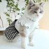 Spring Pet Cat Dog Apparel Black Plaid Print Puppy Dress Teddy Bichon Bulldog Pets Dogs Clothes