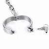 NXY Sex Dorosłych Zabawki Zamykane Neck Hand Bondage Cuffs Ze Stali Nierdzewnej Metalowe Ograniczenia Gry Produkty Slave BDSM Collar Kajdanki Fetysz Toys1216