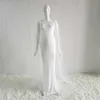 Long Tulle Cape Maternity Pogrpahy Dress Baby Shower Stretchy White Sleeveless Pregnancy Woman Po Shoot 210922