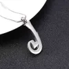 Stainless steel silver heart-shaped fish hook cremation jewelry pendant necklace ashes urn keepsake jewelry souvenir pet