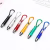 Led Flashlight Aluminum Alloy Electric Torch Home Mini Light Lamp Camping Fishing outdoor lighting three-in-one flashlights Strong Keychain For Travel Gifts WMQ713