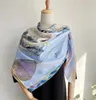 Kvinnor fyrkantiga silkescarf stora twill tryck sjalar och lindar foulard femme joker damer små halsdukar140140cm8674615