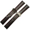 New Arrival Watch Band Bracelets 20mm 22mm Carbon Fibre Watch Strap Black Deployment Steel Clasp Cowhide Leather Bottom Fashion H0915